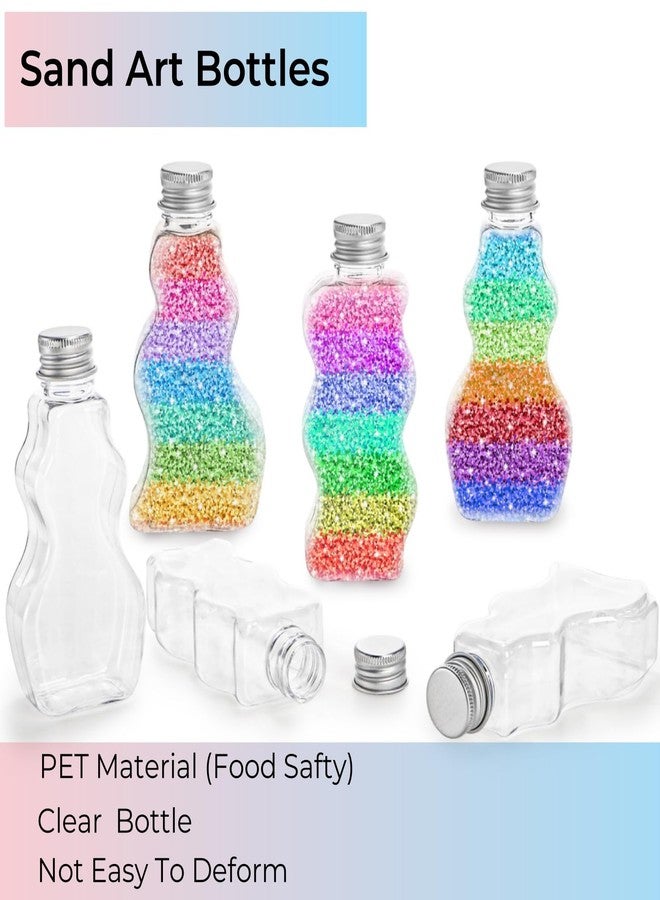 Tlence 30 Pack Sand Art Bottles with Lids, 2.5 oz Sand Decorative Container with Large Funnels Small Funnels, 3 Style Clear Plastic Jars Bulk, Mini Craft Collection Kit for DIY Wedding Birthday - Image 3
